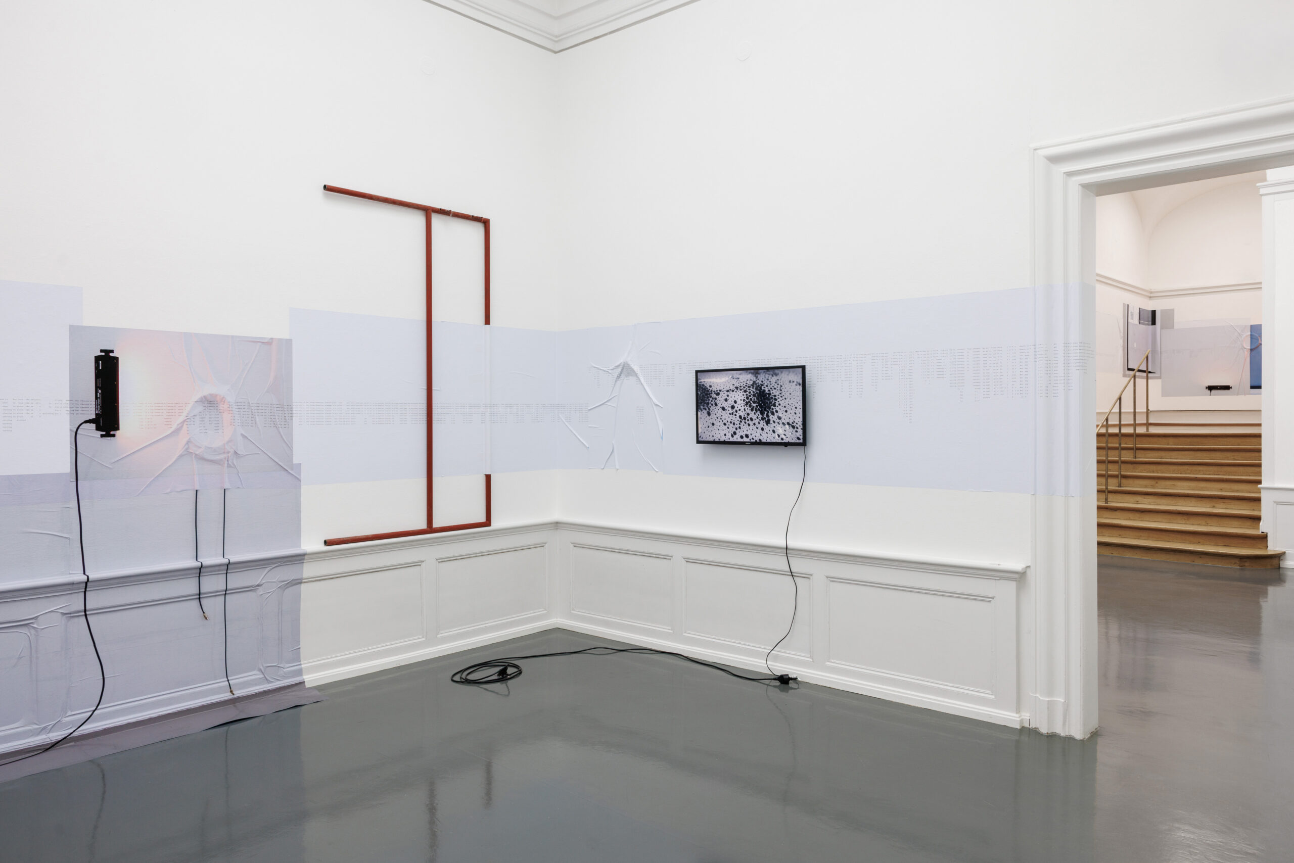Installation view: delirious mantra, Anna Barham, Badischer Kunstverein, Karslruhe (out of the gravel)