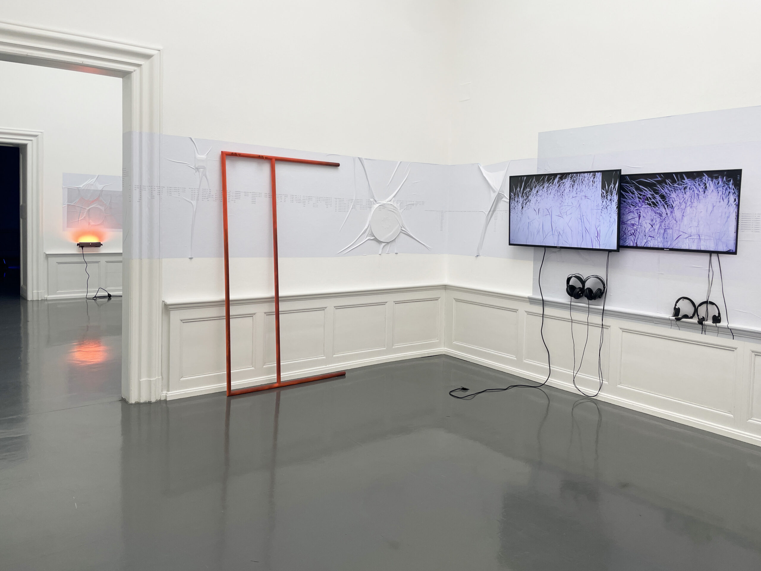 Installation view: delirious mantra, Anna Barham, Badischer Kunstverein, Karslruhe (out of the gravel)